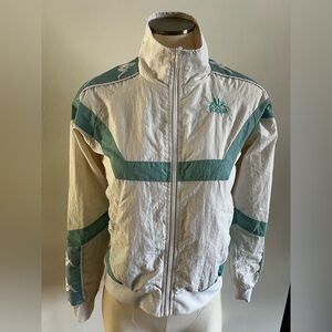 X-SMALL - KAPPA - Vintage White and baby blue Track Jacket